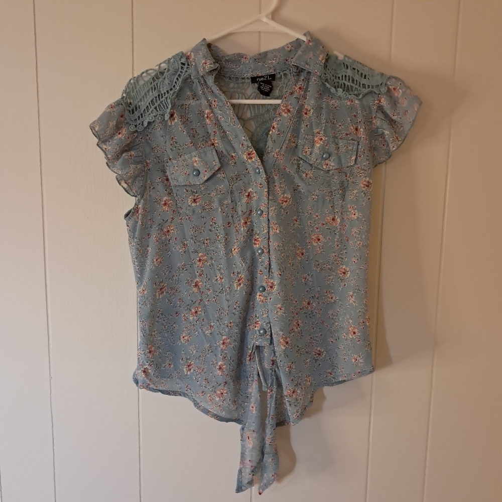 Sheer Floral Blouse
